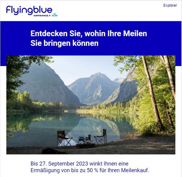 Bis zu 50% Ermäßigung beim Aikr France - KLM Flying Blue Meilen bis 27.09.2023