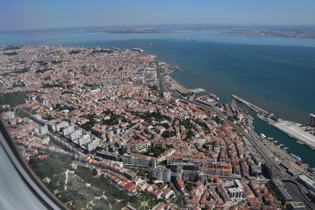 Blick auf Lissabon beim Anflug