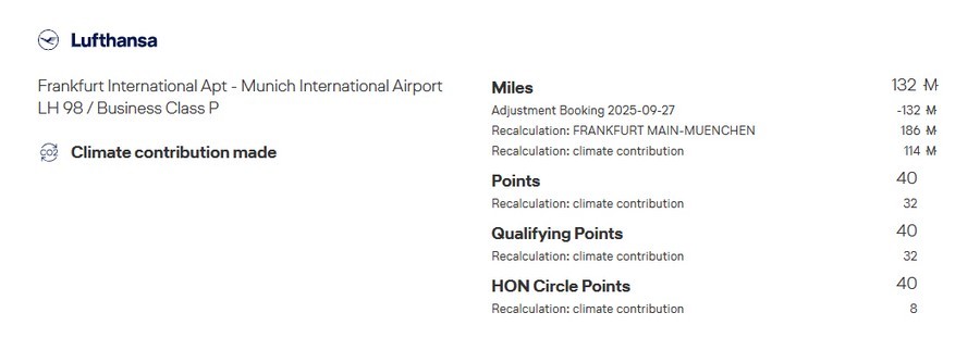 Zusätzliche Qualifying Points für CO2 Kompensation für MIles and More Status