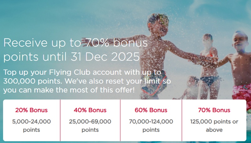 Bis 31.12.2025 bis zu 70% Bonus beim Virgin Atlantic Punktekauf