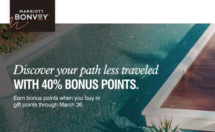 40% Bonus beim Kauf von Marriot Bonvoy Punkten bis 26.03.2026