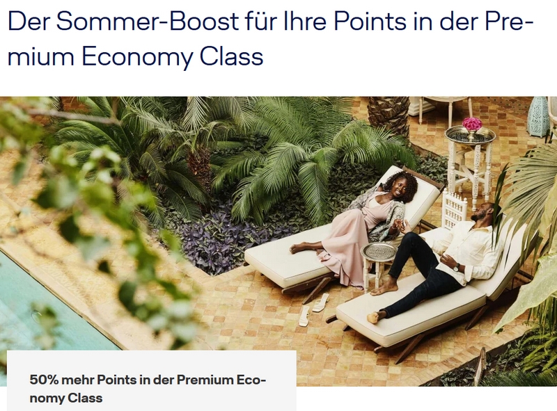 Im Sommer 2026 sammelt Ihr 50% mehr Miles and More Punkte für Flüge in der Premium-Economy-Class bei vollintegrierten Partnern.